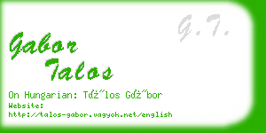gabor talos business card